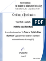 Certificate for Dr S Mohan Mahalakshmi Naidu for _Digital Health and why it m..._