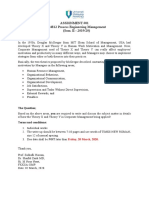 Assignment #01 BKF4812 Process Engineering Management (Sem. II - 2019/20)