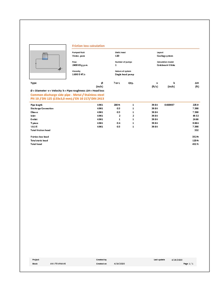 PipeCalc - Friction Loss | PDF | Tools | Building Engineering