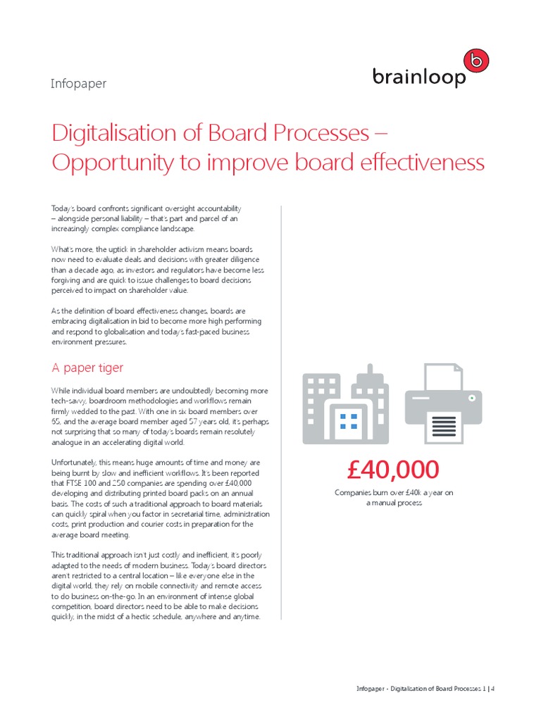 Digitalisation of Board Processes Opportunity To Improve Board ...