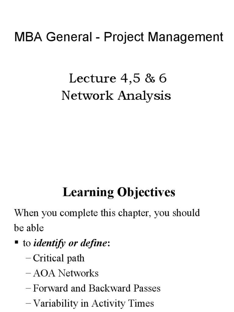 Project Management Network Analysis | PDF | Applied Mathematics | Analysis