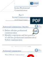 Effective Professional Communication: Verbal Communication: D&S, LTD Training & Development