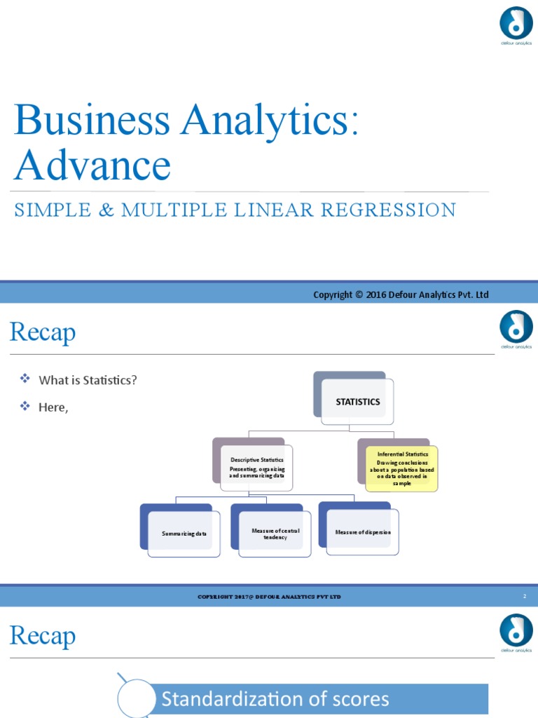Business Analytics: Advance: Simple & Multiple Linear Regression | PDF ...