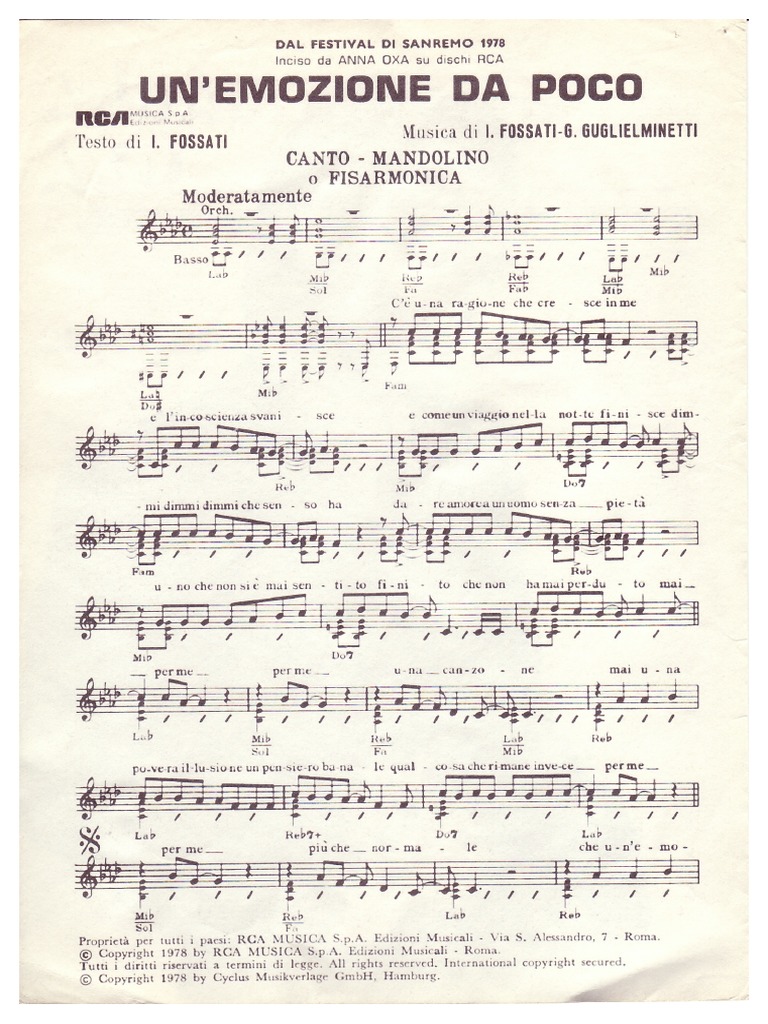 Anna Oxa Un'emozione Da Poco PDF