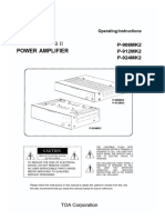 Operating Instructions for TOA 900 Series II Power Amplifiers