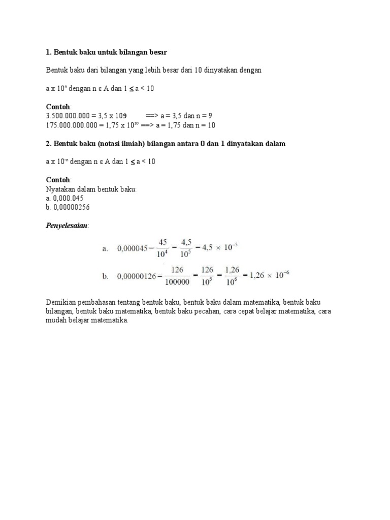 2 Bentuk Baku Notasi Ilmiah