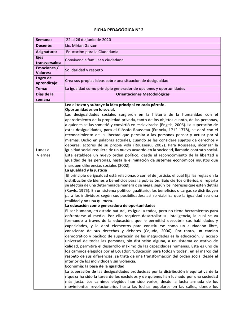 Igualdad y Oportunidades Educativas | PDF | Desigualdad social ...