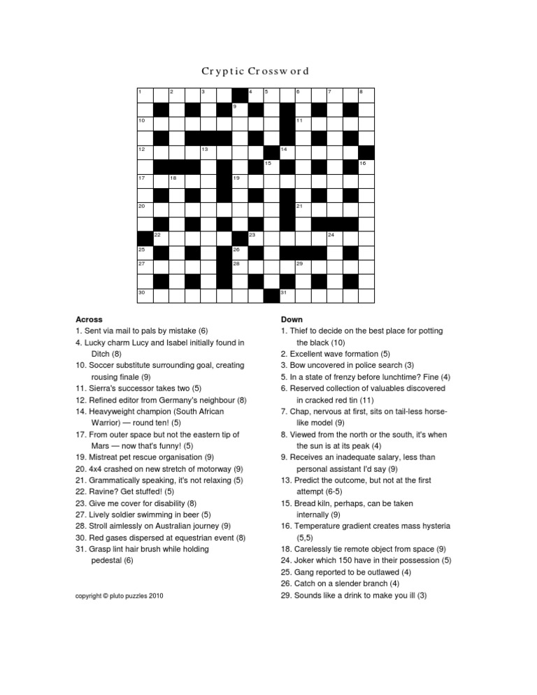 Cryptic Dec 10 | PDF