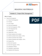 PMP - Reading Materials: Module 11 - Project Risk Management
