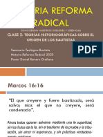 Historia Reforma Radical 2 - Teorías Historiográficas Sobre El Origen de Los Bautistas