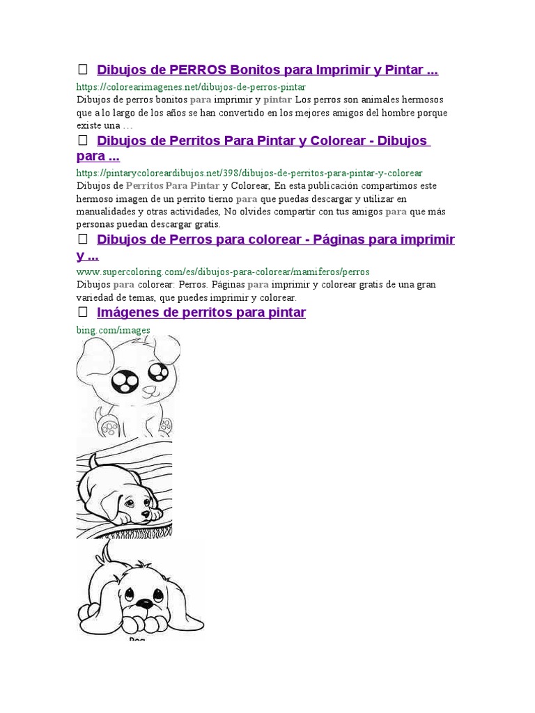 Dibujos de Perritos para Colorear | PDF | Perros, image size:768x1024
