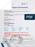 Lesson Report and Homework