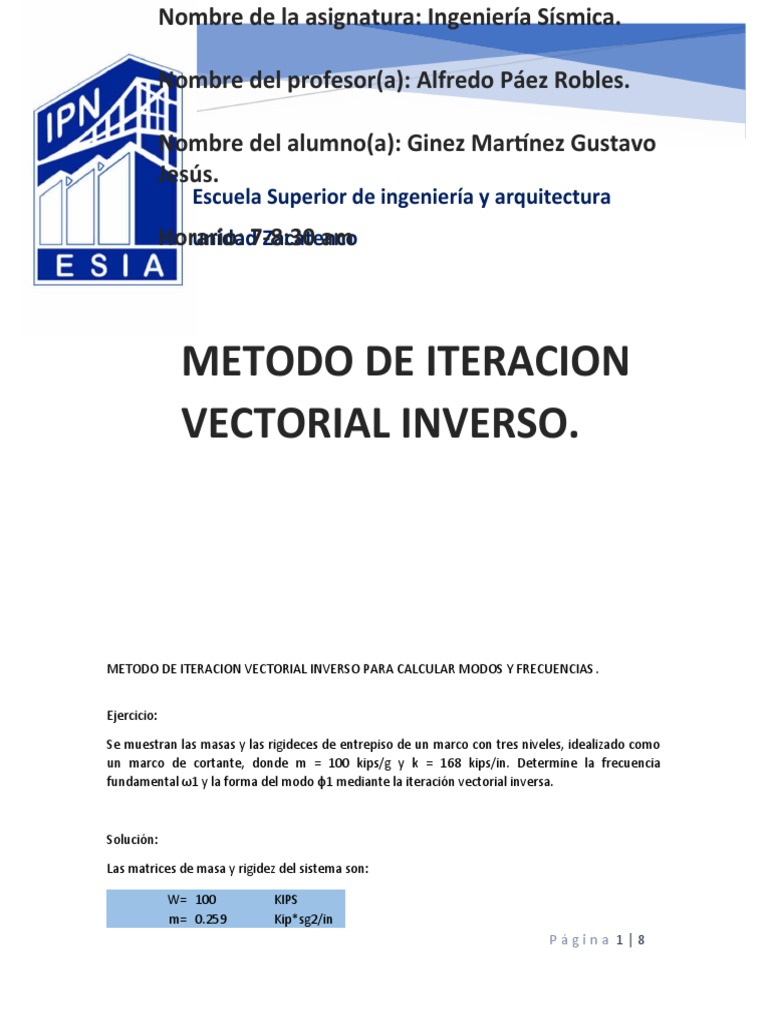 Metodo de Iteracion Vectorial Inverso | PDF | Iteración | Funciones y ...