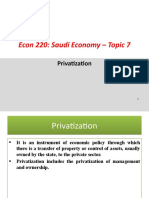 Econ 220: Saudi Economy - Topic 7: Privatization