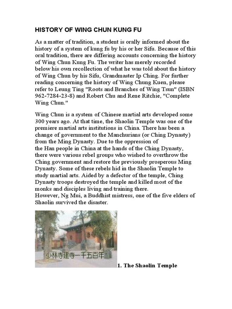 History of Wing Chun Kung Fu | PDF | Wing Chun | Chinese Martial Arts