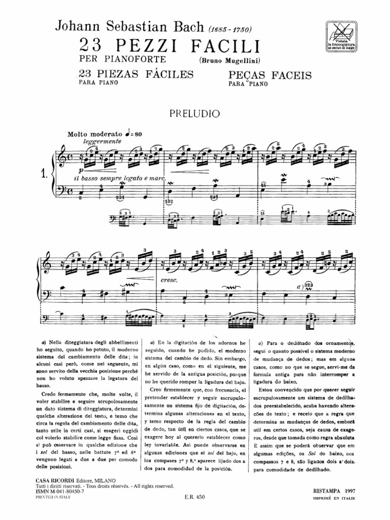 Bach: 23 Pezzi Facili Per Pianoforte - Con Tutorial Video E Spiegazioni - Ideale Per Principianti