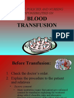 Blood Transfusion: Hospital Policies and Nursing Responsibilities On