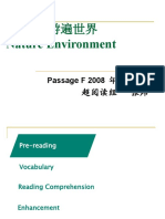 Unit 3 游遍世界 Nature Environment: Passage F 2008 年重庆卷 D