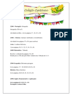 Agenda escolar do 3o ano com aulas de Português, Ciências, Matemática e mais