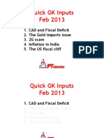 GK updates on CAD, Fiscal deficit, Gold imports, 2G scam, Inflation, US fiscal cliff