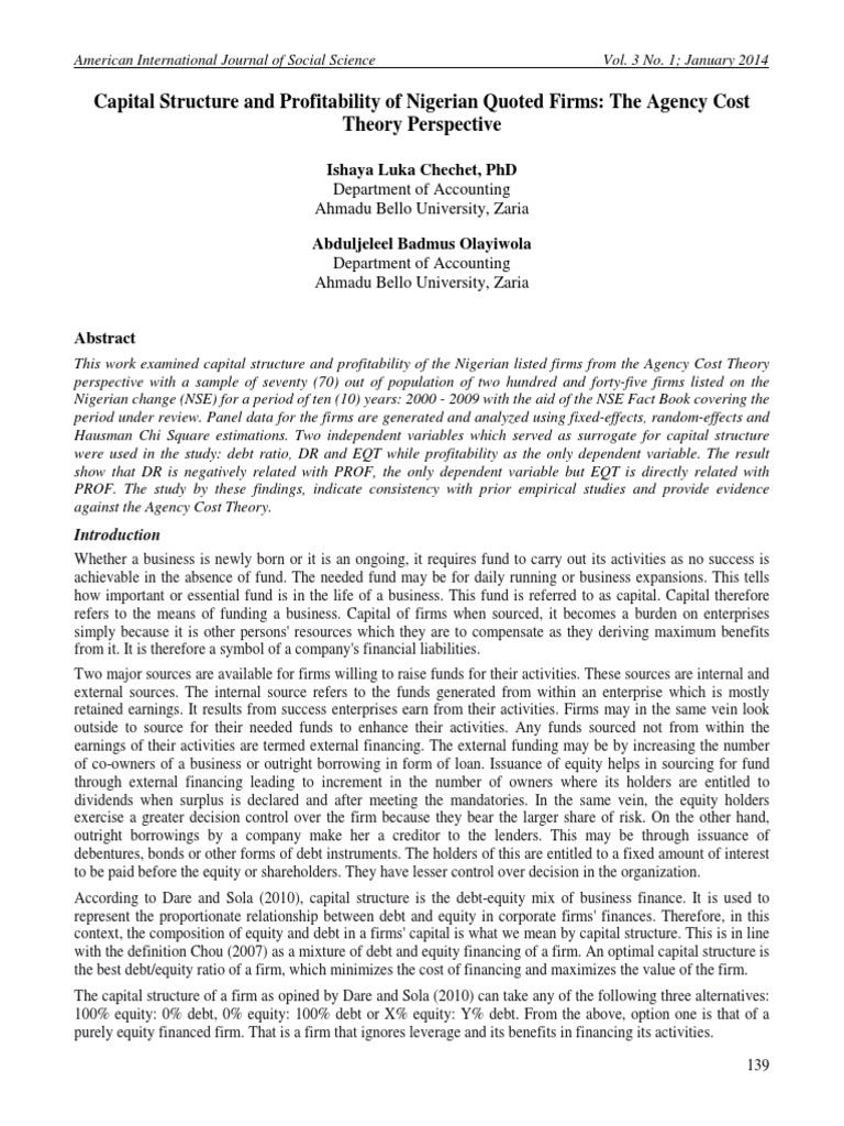 Capital Structure and Profitability of N PDF | PDF | Capital Structure ...