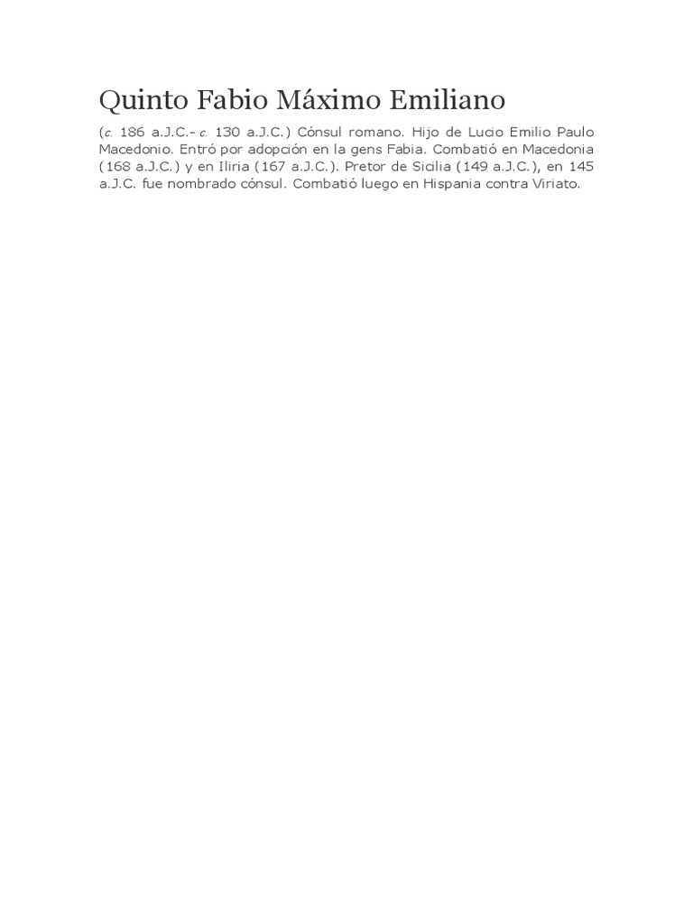 Quinto Fabio Máximo Emiliano PDF