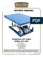 Operator'S Manual: Hydraulic Lift Table MODEL: HLT-4400