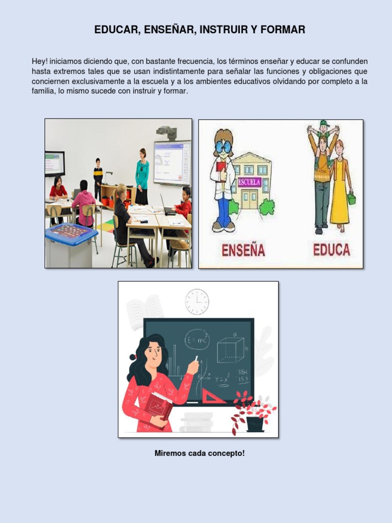 Instruir Enseñar y Educar | PDF | Aprendizaje | Epistemología