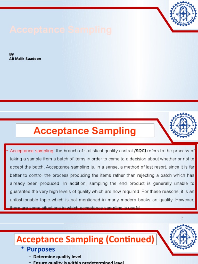 Acceptance Sampling Overview and Plans | PDF | Standard Deviation ...