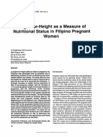 Weight For Height As A Measure of Nutritional Status in Filipino Pregnant Women
