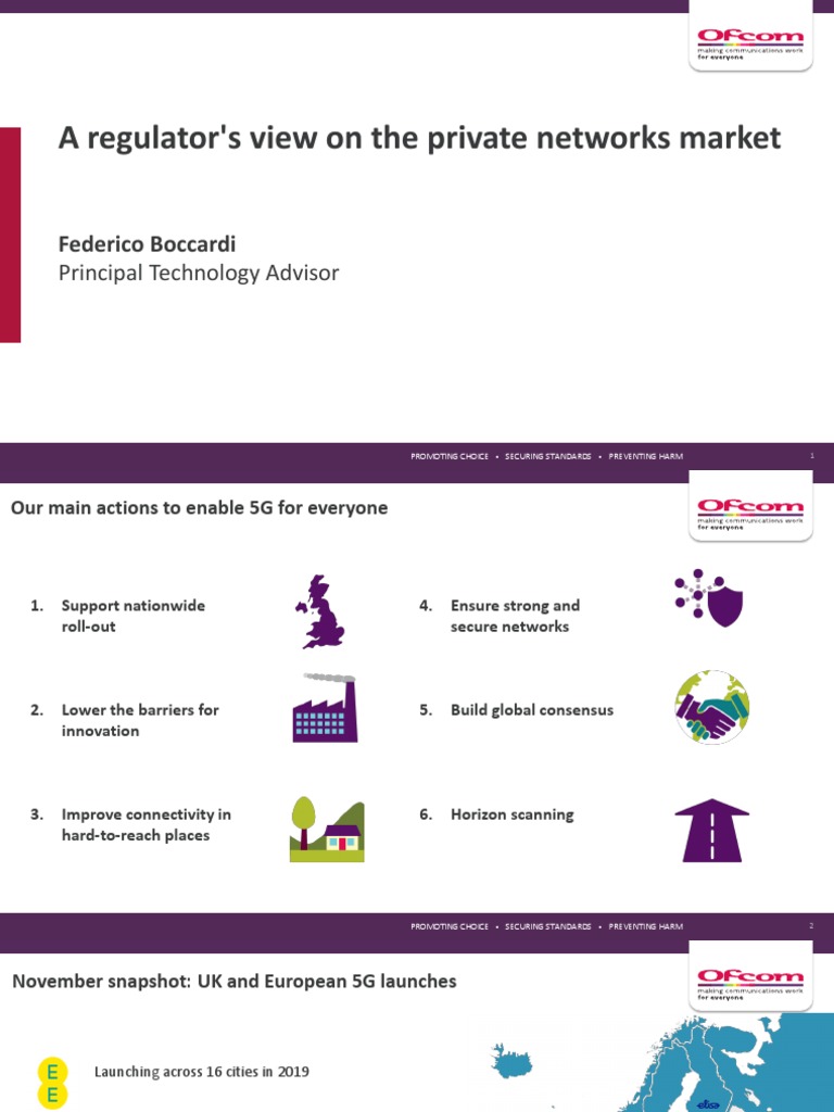 Ofcom A Regulator S View On The Private Networks Market | PDF | 4 G ...