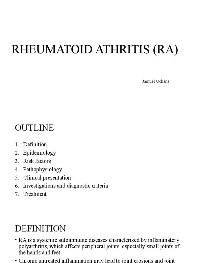 Rheumatoid Athritis (Ra) | PDF | Rheumatoid Arthritis | Inflammation