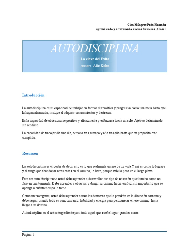 El Poder de La Autodisciplina | Descargar gratis PDF | Science ...
