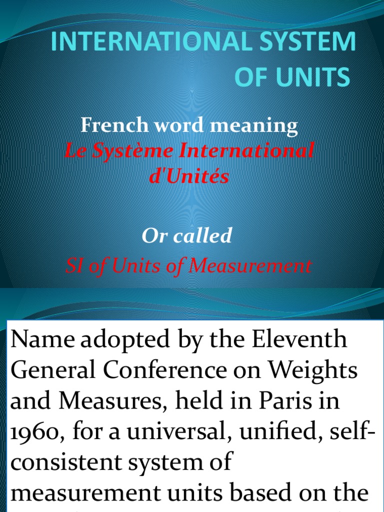International System of Units | PDF