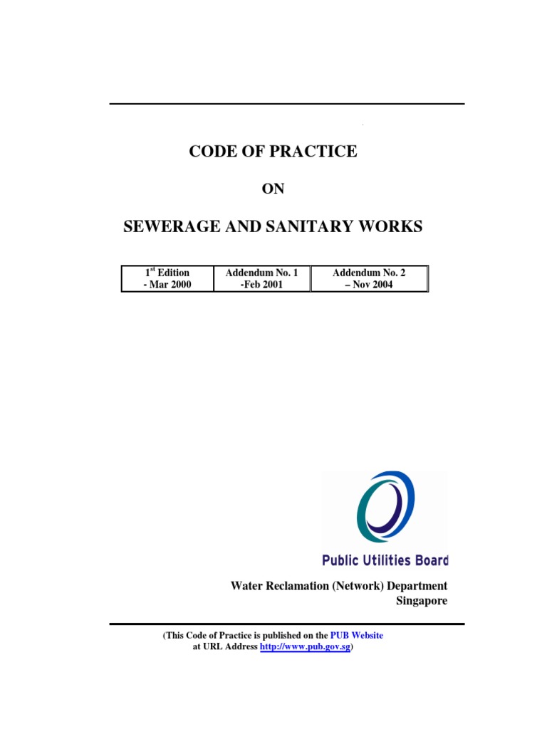 Code of Practice For Sewerage & Sanitary Works | PDF | Sanitary Sewer ...