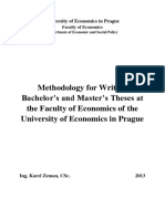 Methodology For Writing Bachelor's and Master's Theses at The Faculty of Economics of The University of Economics in Prague