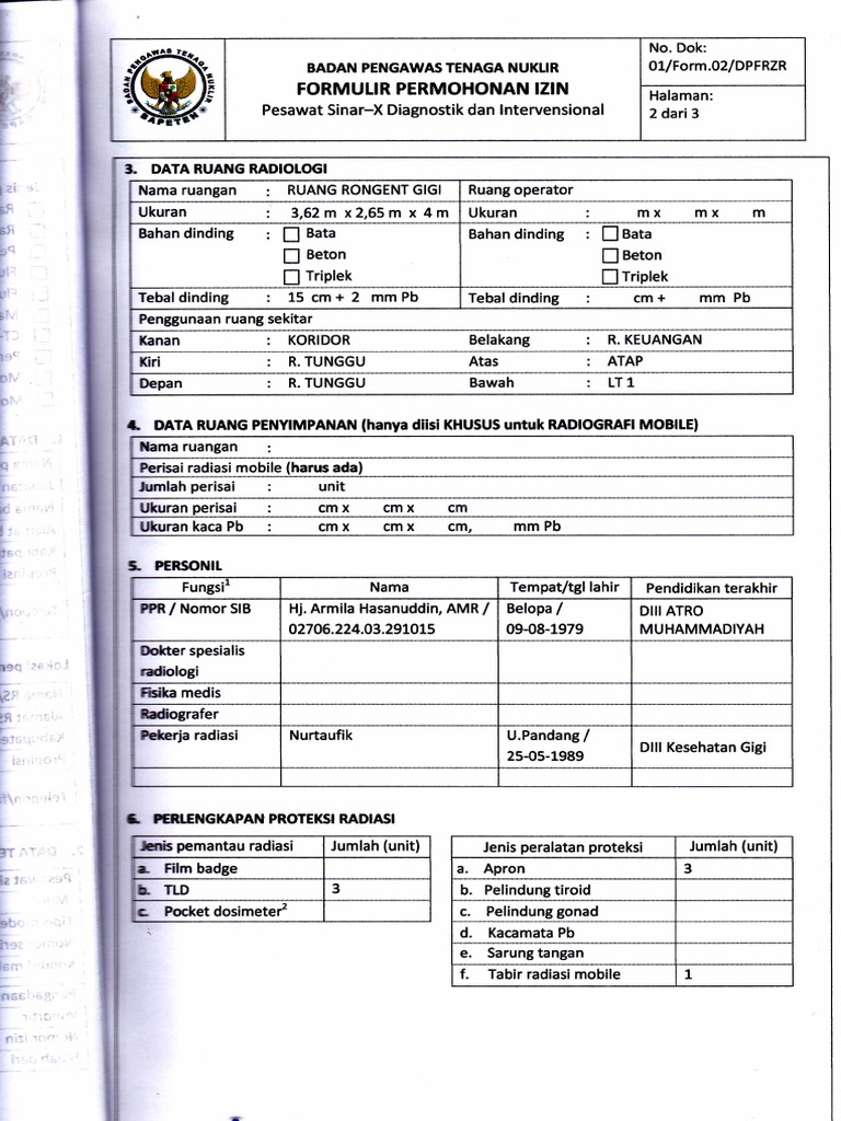 Formulir Izin Ruang Radiologi | PDF