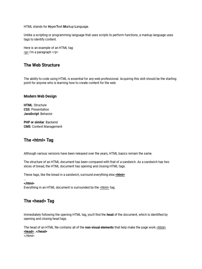 HTML | PDF | Html Element | Html