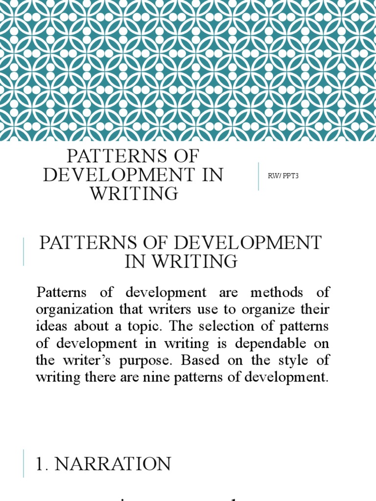 Patterns of Development in Writing: RW/ Ppt3 | PDF