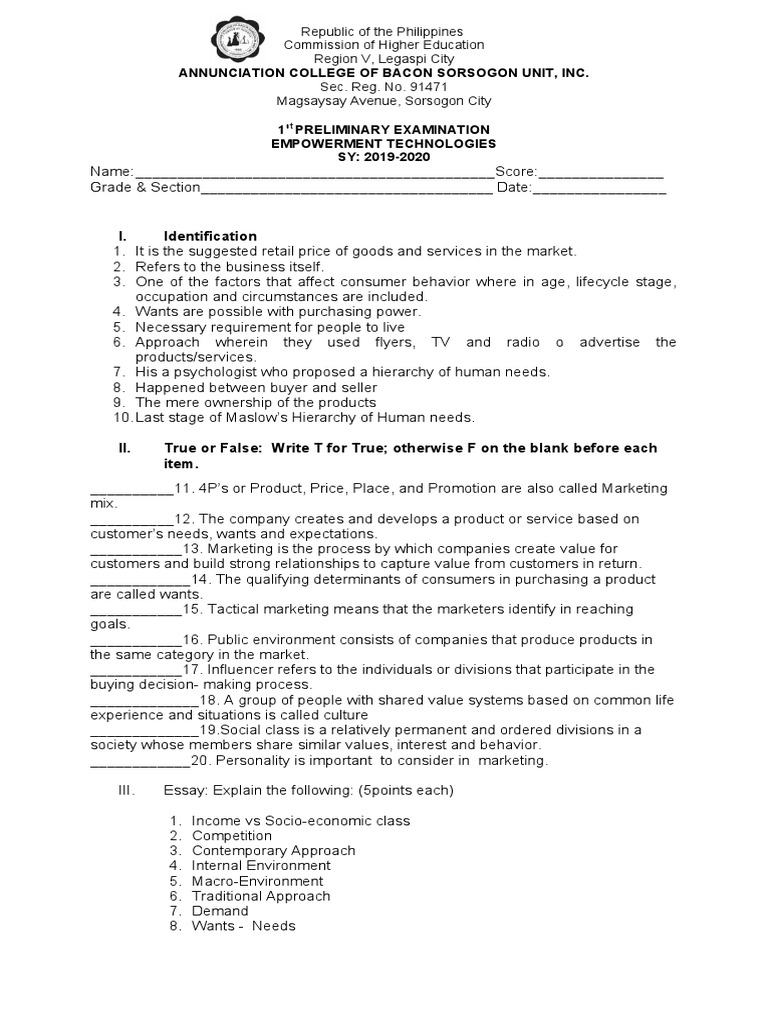 Test Paper Principles | PDF | Punctuation | Marketing
