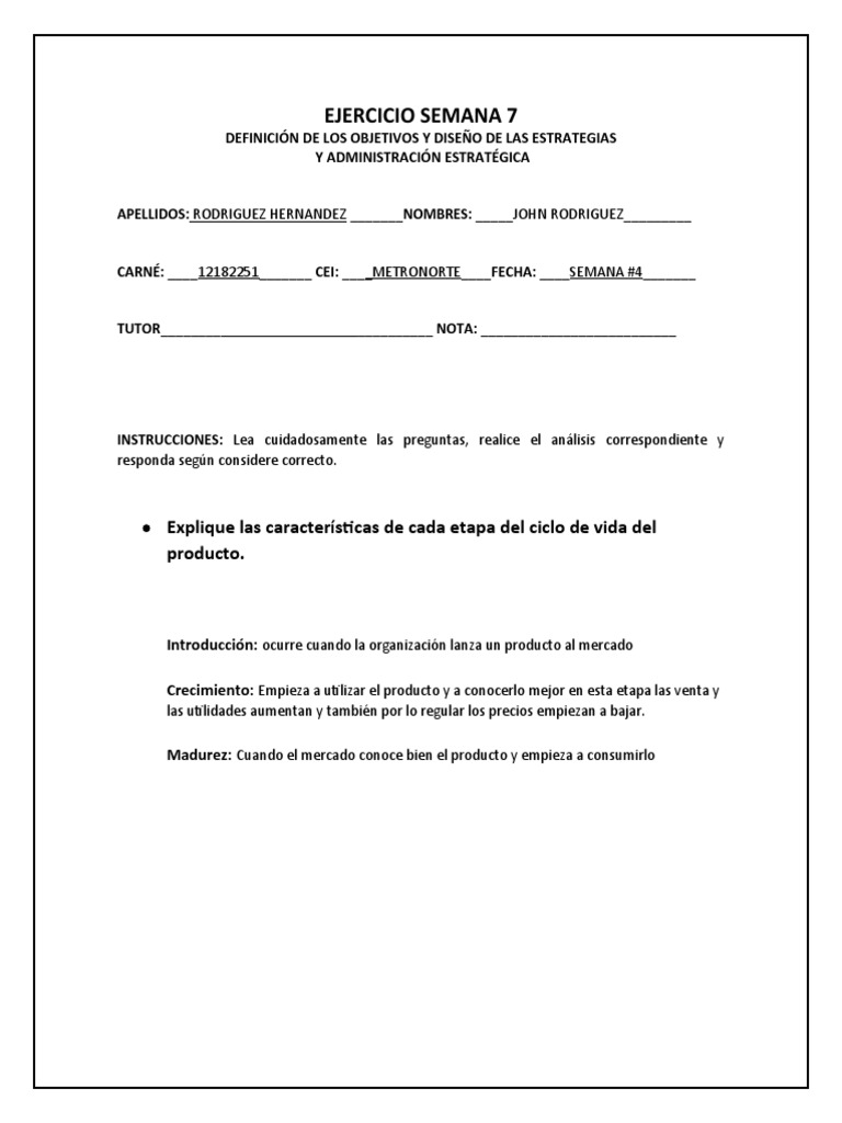 Ejercicio 7 | PDF | Crecimiento personal y profesional | Negocios