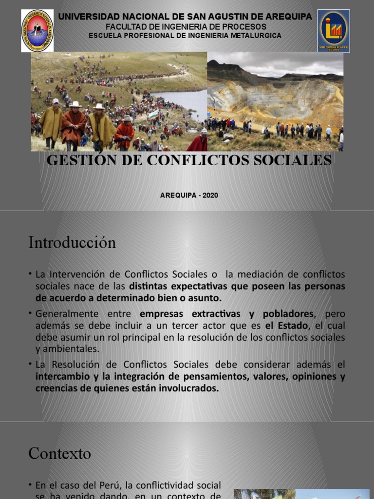 Gestión de Conflictos Sociales en Perú | PDF | Conflicto social ...