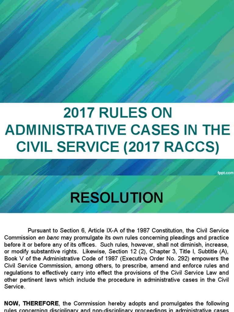 2017 Rules On Administrative Cases in The Civil Service (2017 Raccs ...