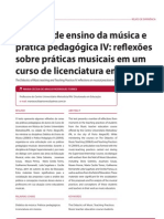 Reflexões sobre práticas musicais em curso de licenciatura