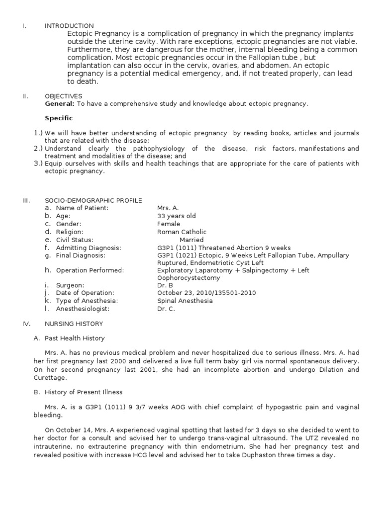 Understanding Ectopic Pregnancy A Case Study on the Pathophysiology