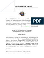 Caso de Decreto Error Material Ley Orgánica de Precios Justos