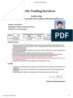 Fair Testing Services: Roll No Slip Directorate of Elementary & Secondary Education KPK 2019