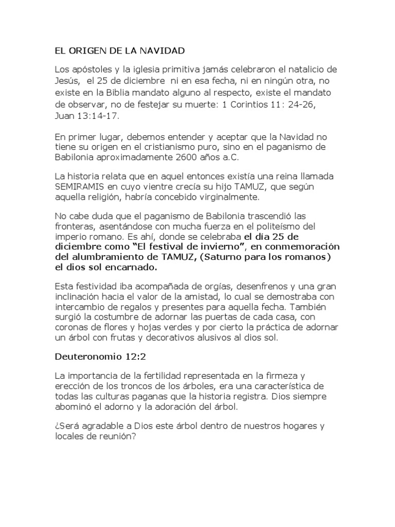 El Origen de La Navidad | PDF | Navidad | Papá Noel