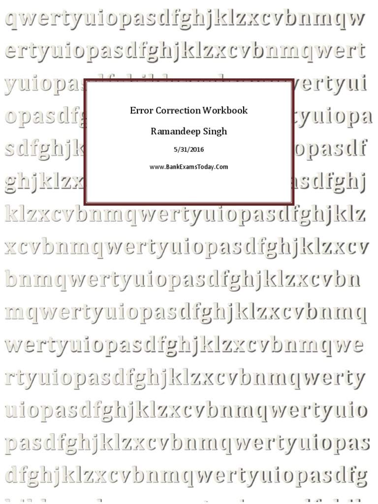 Error Correction Workbook PDF | PDF