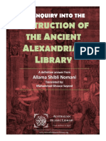 An Enquiry in To The Destruction of The Grand Alexanderian Library - Allama Shibli Nomani PDF